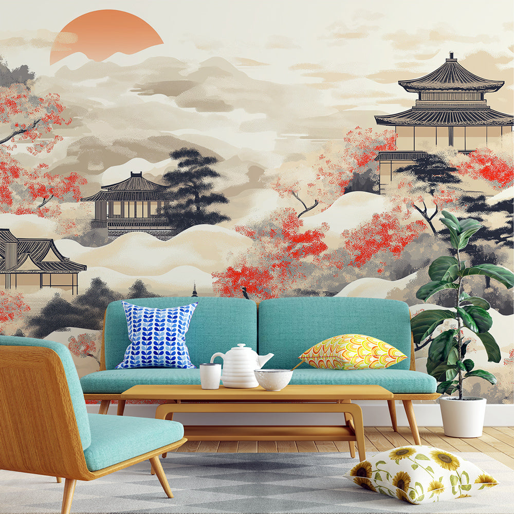 Mural Wallpaper Japanese landscape | Softness and traditions