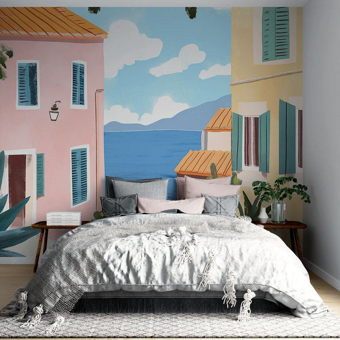 Tapeta morski krajobraz | Uroczy widok na Morze Śródziemne