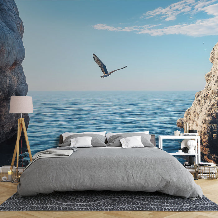 Mural Wallpaper marine landscape | Serene escape between the rocks and the ocean