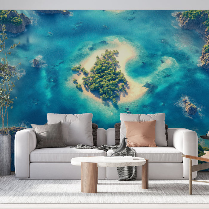 Nástěnná tapeta mořská krajina | Tropické ostrůvky a zářivé tyrkysové vody