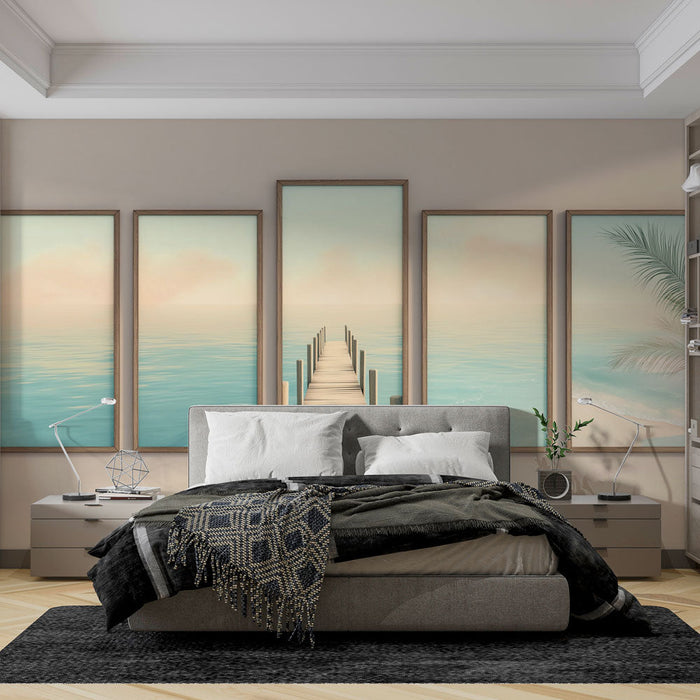 Fototapete Meereslandschaft | Holzsteg, der zu einem ruhigen Meer führt