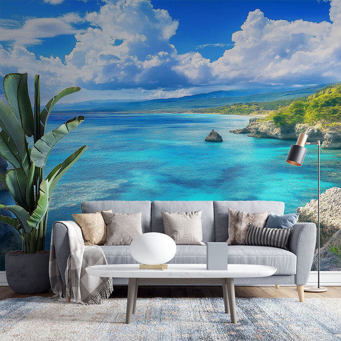 Tapetti merimaisema | Upeat näkymät turkooseihin vesiin ja kalliomuodostelmiin