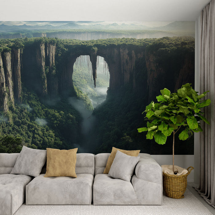 Tapet peisaj montan | Canioane majestuoase și vegetație luxuriantă