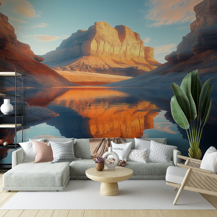 Papel de parede paisagem de montanha | Reflexos de um maciço majestoso em um lago tranquilo