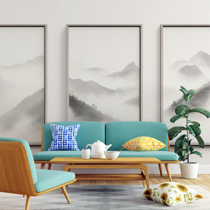 Tapete planinski krajolik | Lagana magla preko mirnih brežuljaka