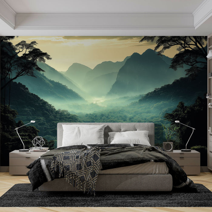 Seinamaaling mägimaastik | Rahustav vaade lopsakale orule