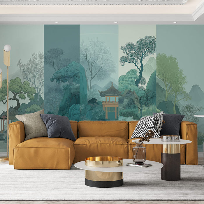 Fototapet doğu manzarası | Dağların ve zen bahçelerinin sakin resimleri