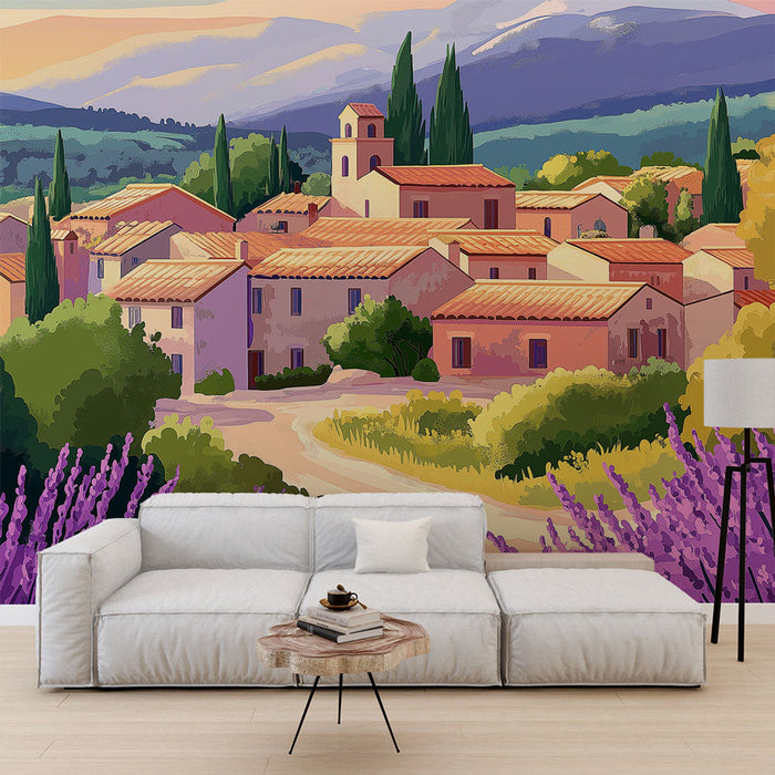 Provensalski Krajolik Tapeta | Sunčana Sela Između Lavande i Brda