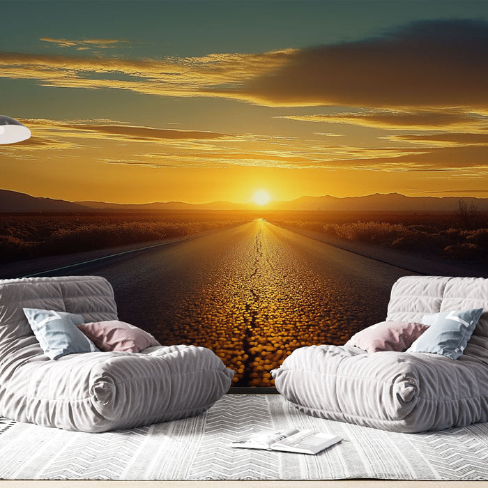 Tapeta Krajina | Opuštěná cesta při západu slunce