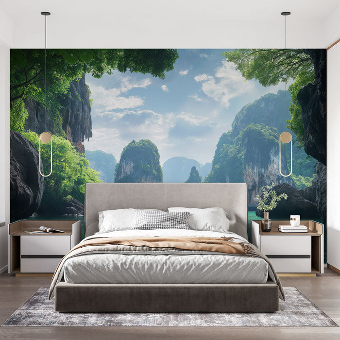 Muraaltapeet Tai maastik | Imetle türkiissiniseid vesi ja majesteetlikke karstivorme