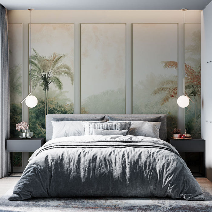 Tapet peisaj tropical | Vegetație și palmieri măreți