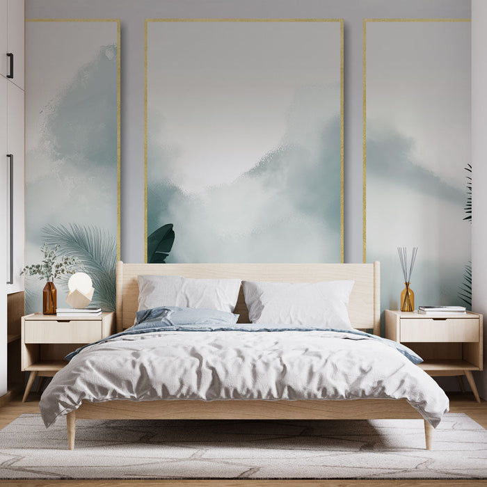 Tapeta tropski krajolik | Uzorci lišća i suptilna magla