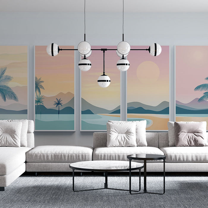 Ταπετσαρία τροπικού τοπίου | Γαλήνη παραλιών με παστέλ χρώματα