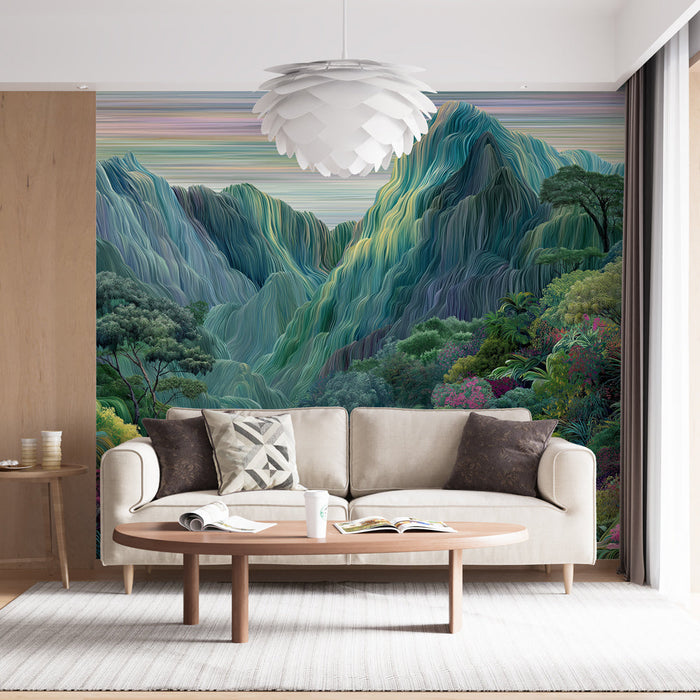 Papel pintado paisaje tropical | Vista de un valle exuberante