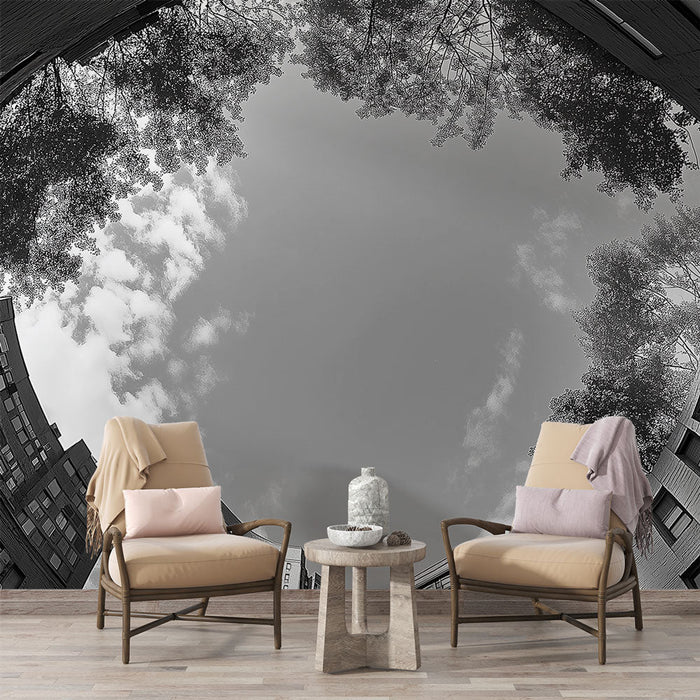 Tapeta miejska krajobrazowa | Dramatyczny widok budynków i nieba