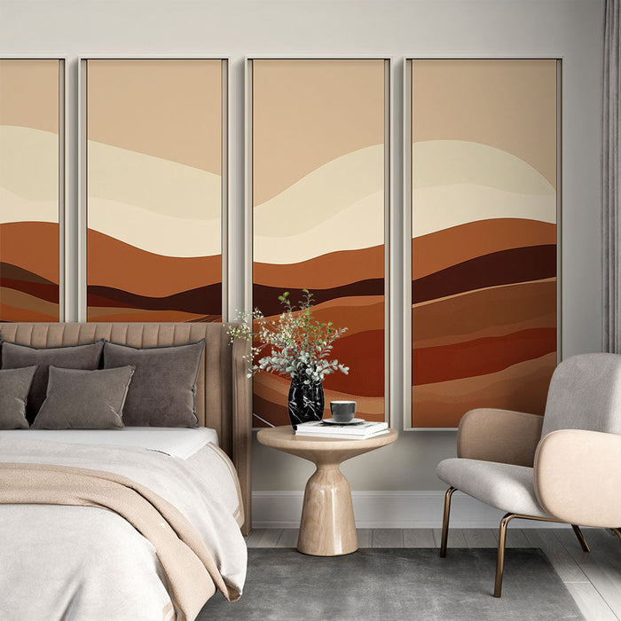 Fototapet abstraktne krajine | Obsežne griče z zemeljskimi odtenki