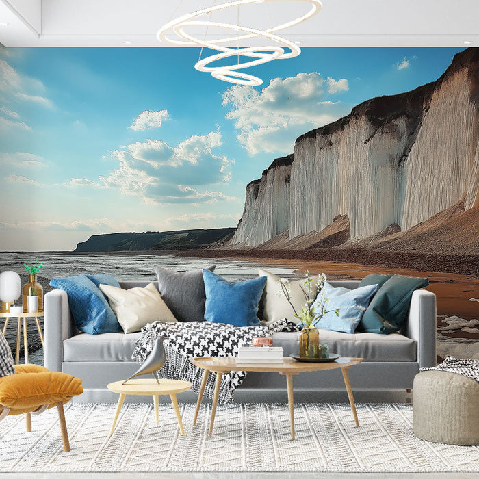 Foto Behang kustlandschappen | Witte kliffen op een gouden strand