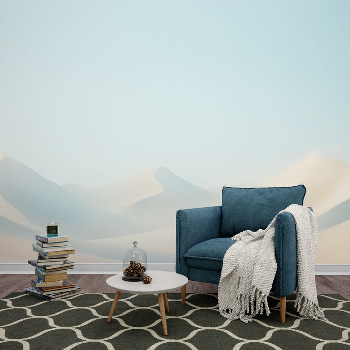 Fototapet kumullar manzaraları | Parlak bir gökyüzü altında kumullar