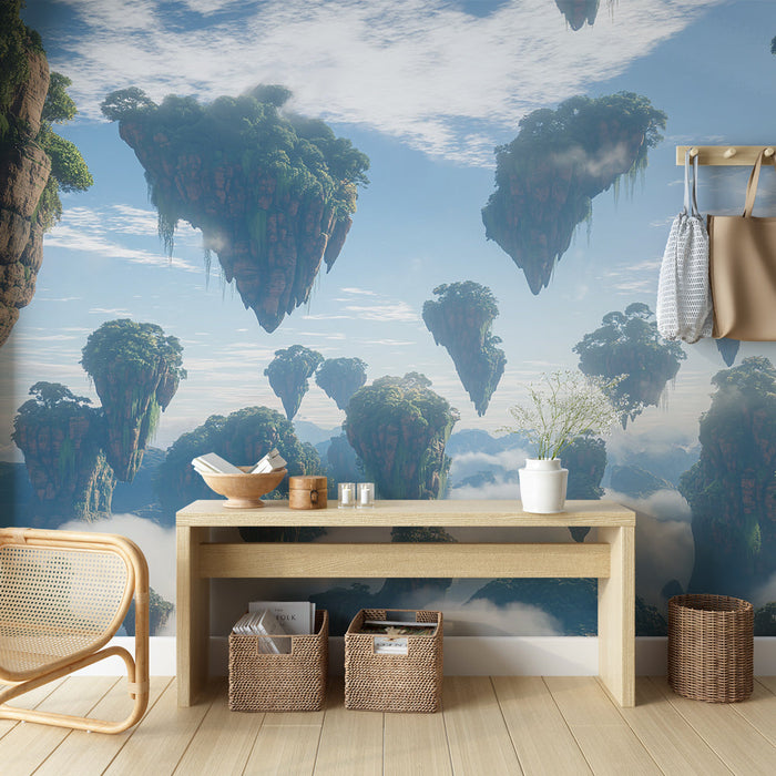 Mural Wallpaper fantastic landscapes | Floating islands in a bright sky