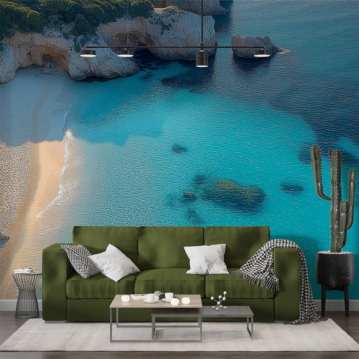 Tapeta s námořními scenériemi | Zlatá písečná pláž a tyrkysové vody