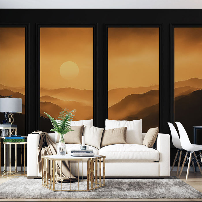 Tapete планински пейзажи | Елегантен залез над мъгливите върхове