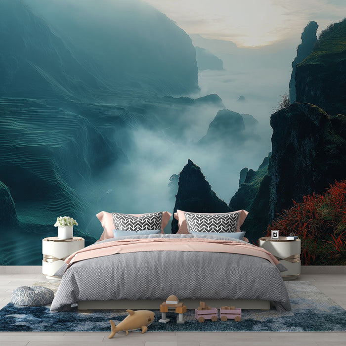 Fototapet planinski krajolici | Zapanjujući pogled na maglovite doline