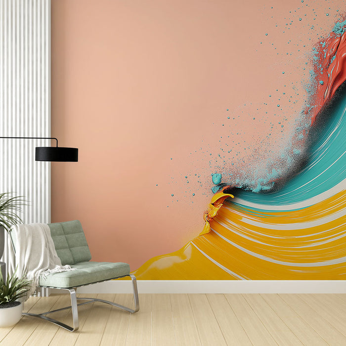 Mural Wallpaper abstract painting | Bright and fluid colors