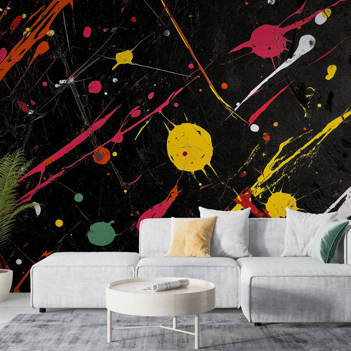 Mural Wallpaper abstract painting | Gradient of colors and black background