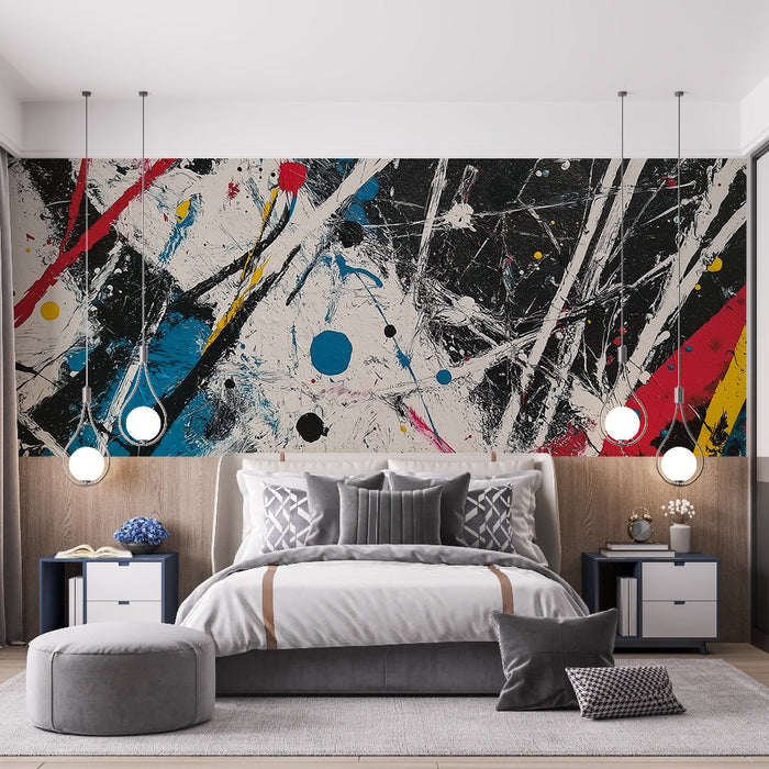 Mural Wallpaper abstract painting | Paint splashes and contrasts