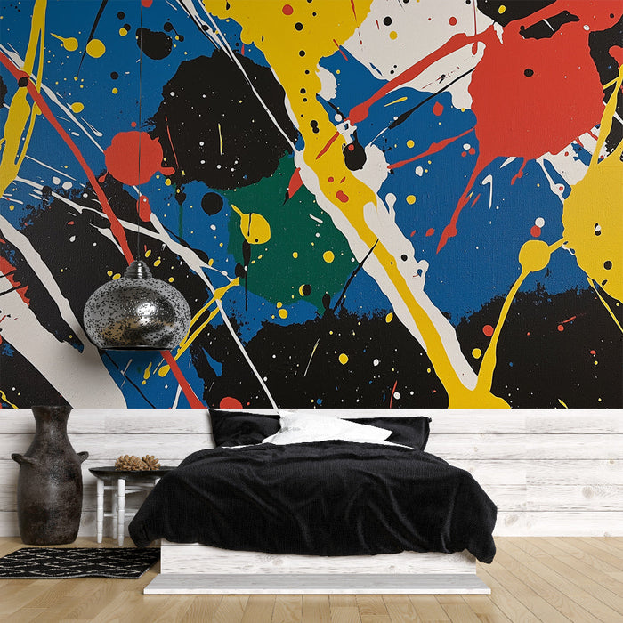 Mural Wallpaper abstract painting | Multicolored spots