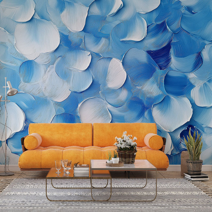 Mural Wallpaper blue petals | Soothing blend and shades of blue