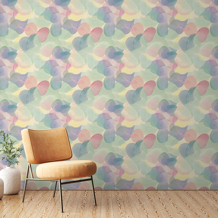 Papel de parede com pétalas coloridas | Padrão de pétalas pastel