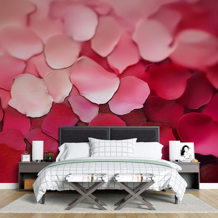 Fototapet gül yaprakları | Pembe gradyanında çiçekli yumuşaklık