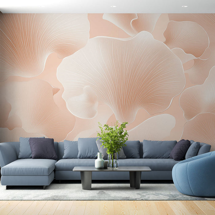 Fototapeet kroonlehed | Õrn roosa ja valgete kroonlehtede muster