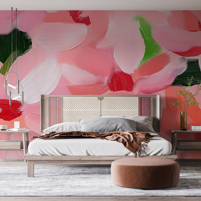Mural Wallpaper pink petals | Soft floral touches and pastel shades