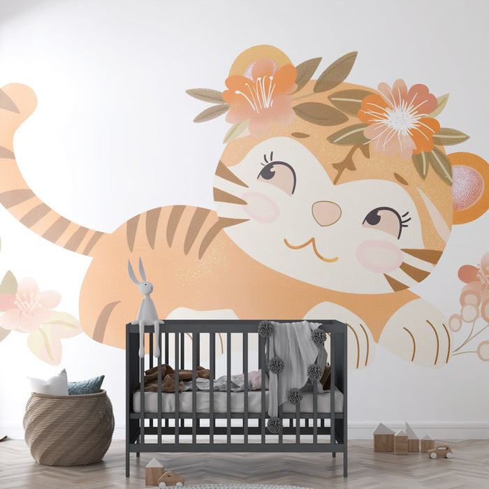 Tapeta mali cvetlični tiger | Prebrisan pogled