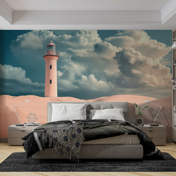 Papel de parede farol | Farol elegante no meio das dunas de areia