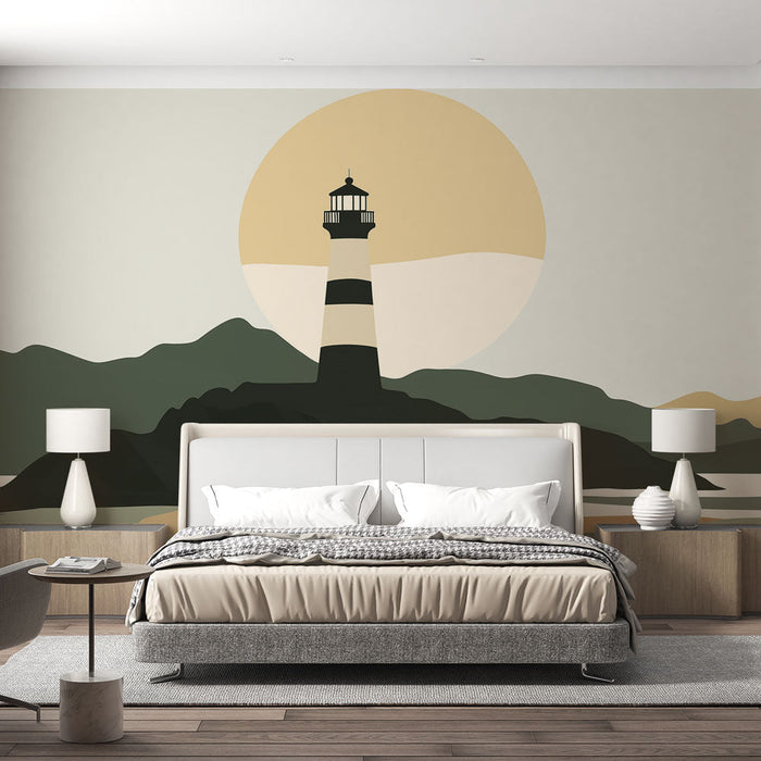 Ταπετσαρία φάρος | Μοντέρνος φάρος σε φυσικό και μινιμαλιστικό φόντο