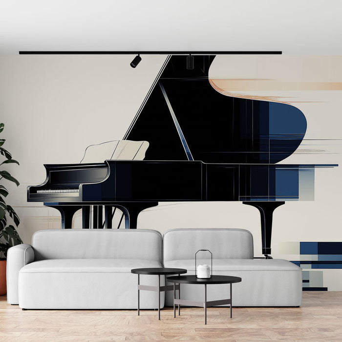 Mural Wallpaper piano | Elegance of a minimalist grand piano