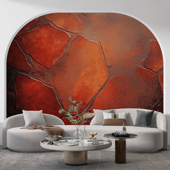 Carta da parati pietra ruggine | Texture di pietra con tonalità calde e profonde