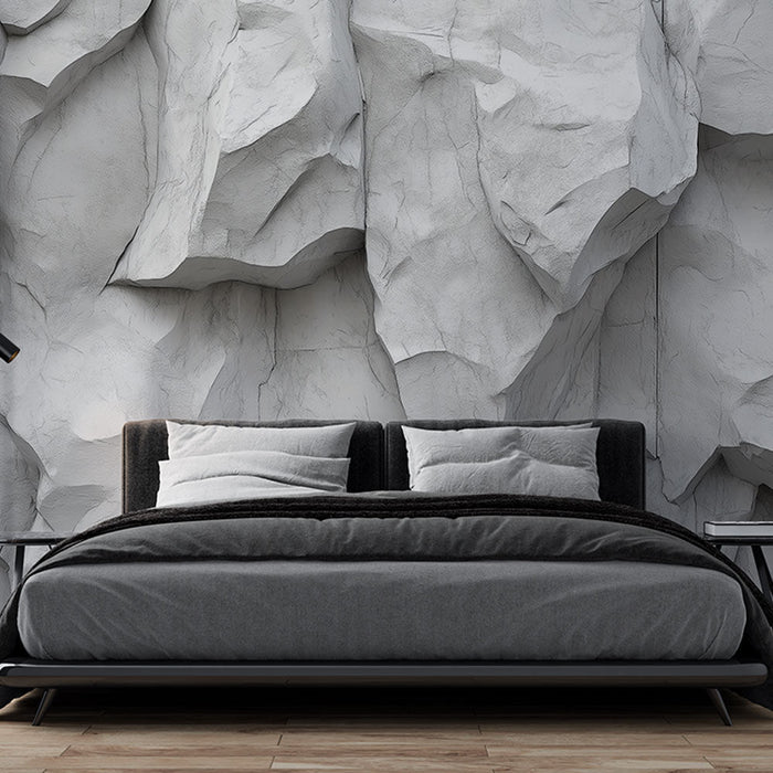 Tapetti kivi | Realistinen valkoisten ja harmaiden kivien tekstuurikuva