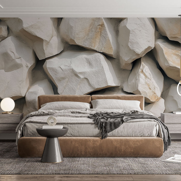 Foto Behang steen | Natuurlijke wit en grijs steen texturen