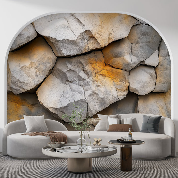 Тапет камък | Естествени текстури на скали в нюанси на сиво и бежово
