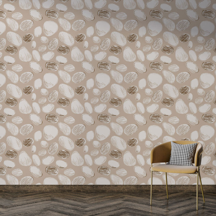 Fototapet Kamni | Mehki in organski odtenki vzorca prodnega kamna