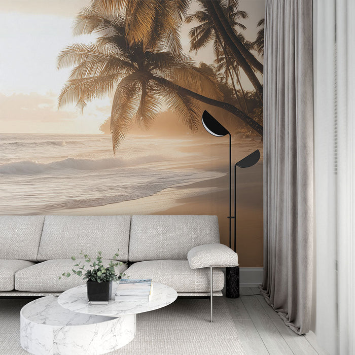 Mural Wallpaper beach at sunset | Tropical and soothing ambiance