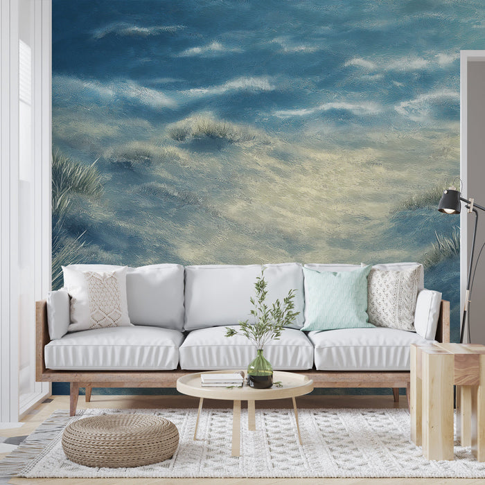 Tapete plage | Нежността на дюните и морското небе