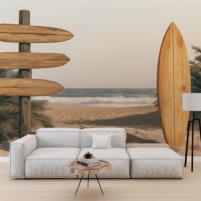 Seinafresko rand | Rustikaalne silt ja surfilaud liival