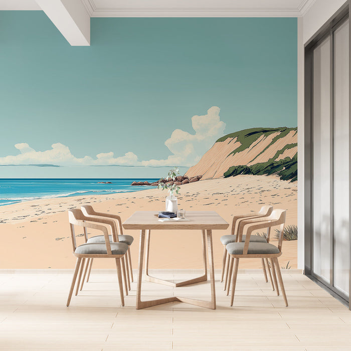 Papel pintado beach | Paisaje costero relajante