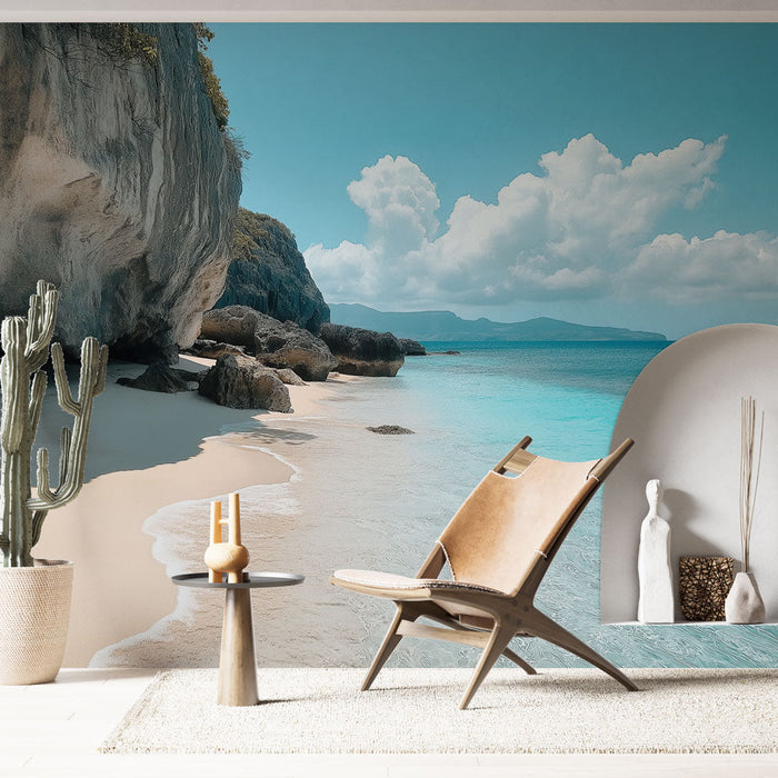 Sein maastik peeneteralise liivaranna ja türkiissinise veega