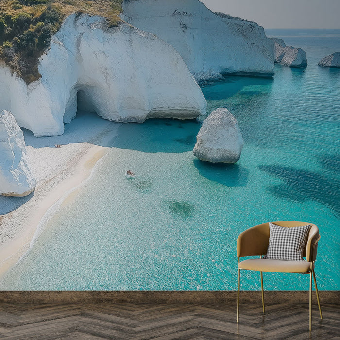 Papel de parede tranquil-beach | Fine sand and turquoise waters